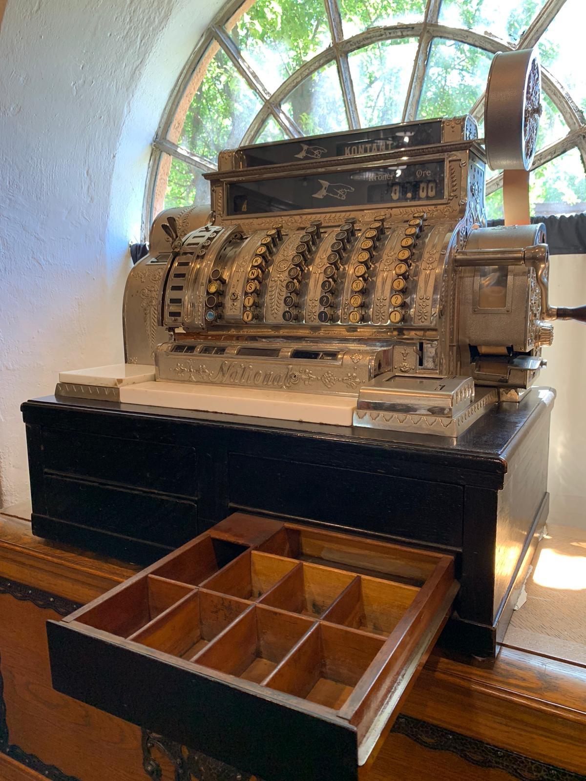 20th Century Art Deco Brass Plated National Cash Register from Denmark, 1920s 2