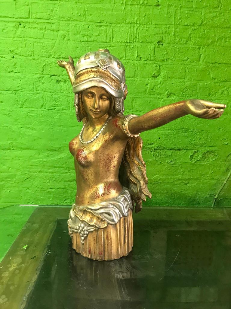 20th Century Art Deco Carved-Wood Figure For Sale 8