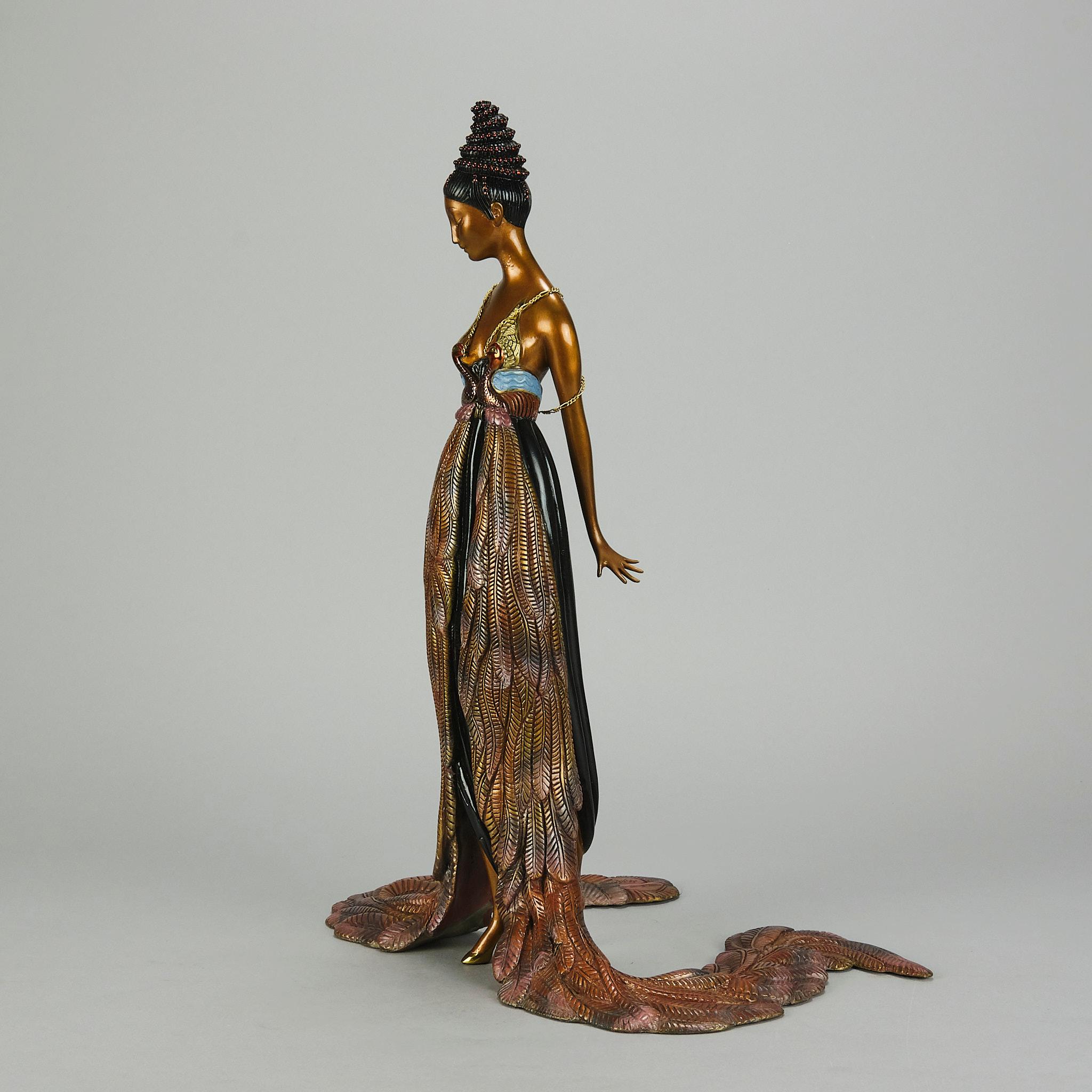 20th Century Art Deco Cold-Painted Bronze entitled 