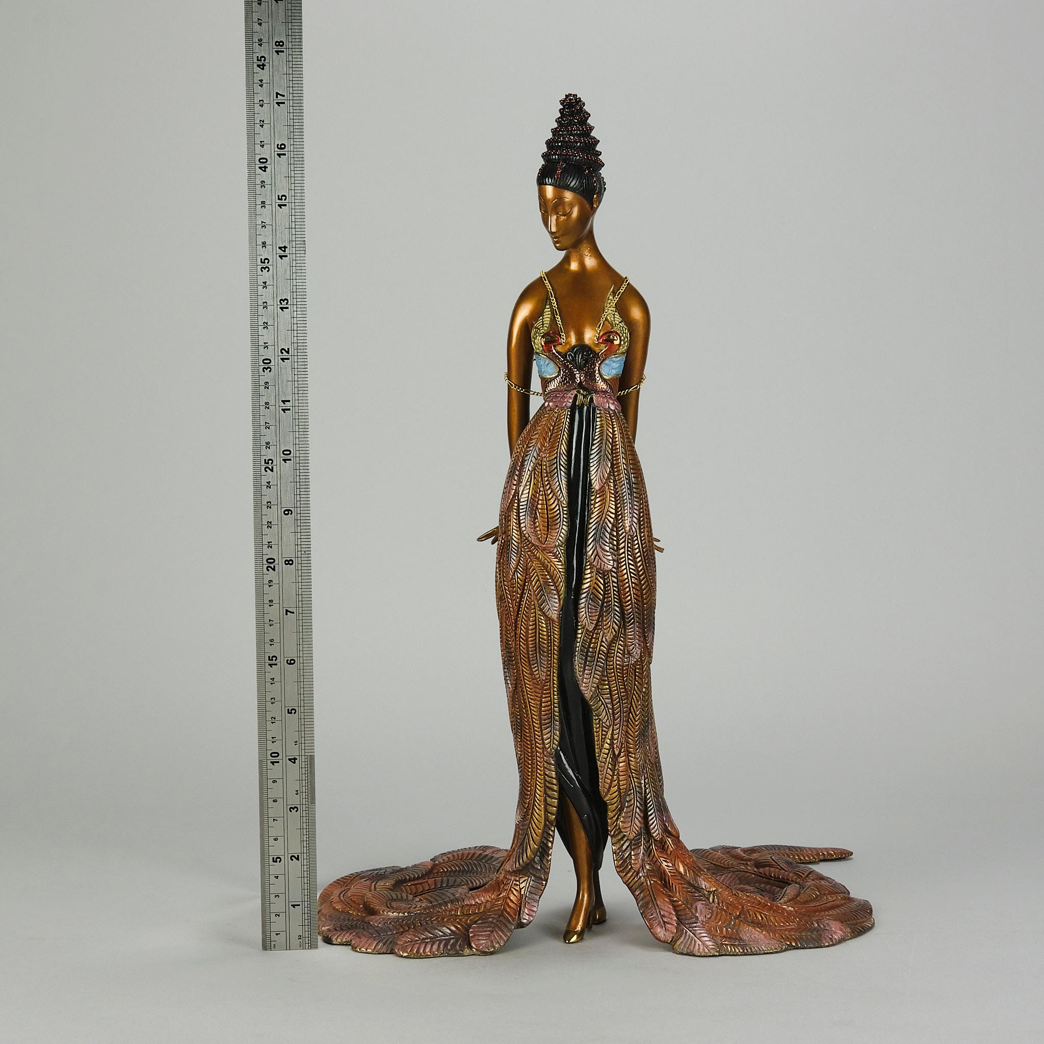 20th Century Art Deco Cold-Painted Bronze entitled 