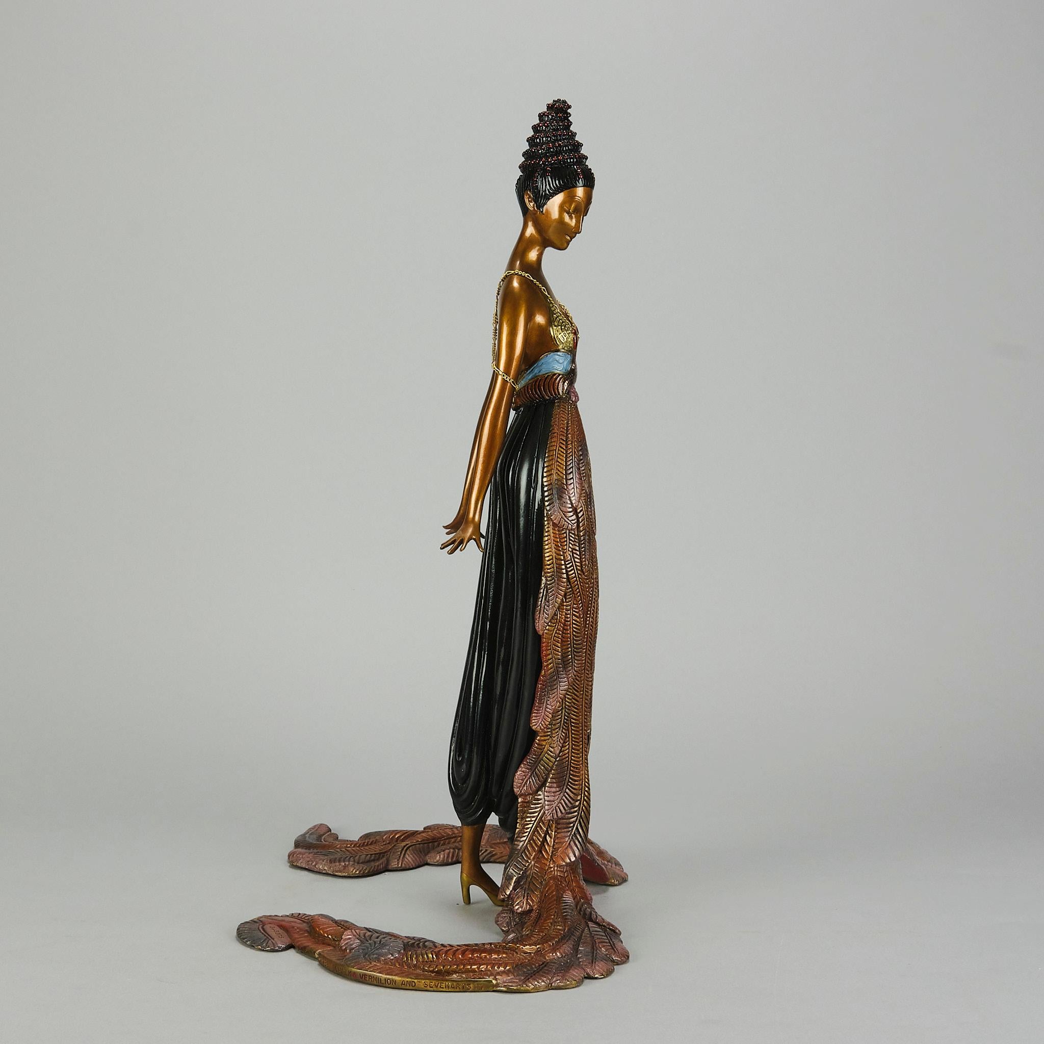 20th Century Art Deco Cold-Painted Bronze entitled 