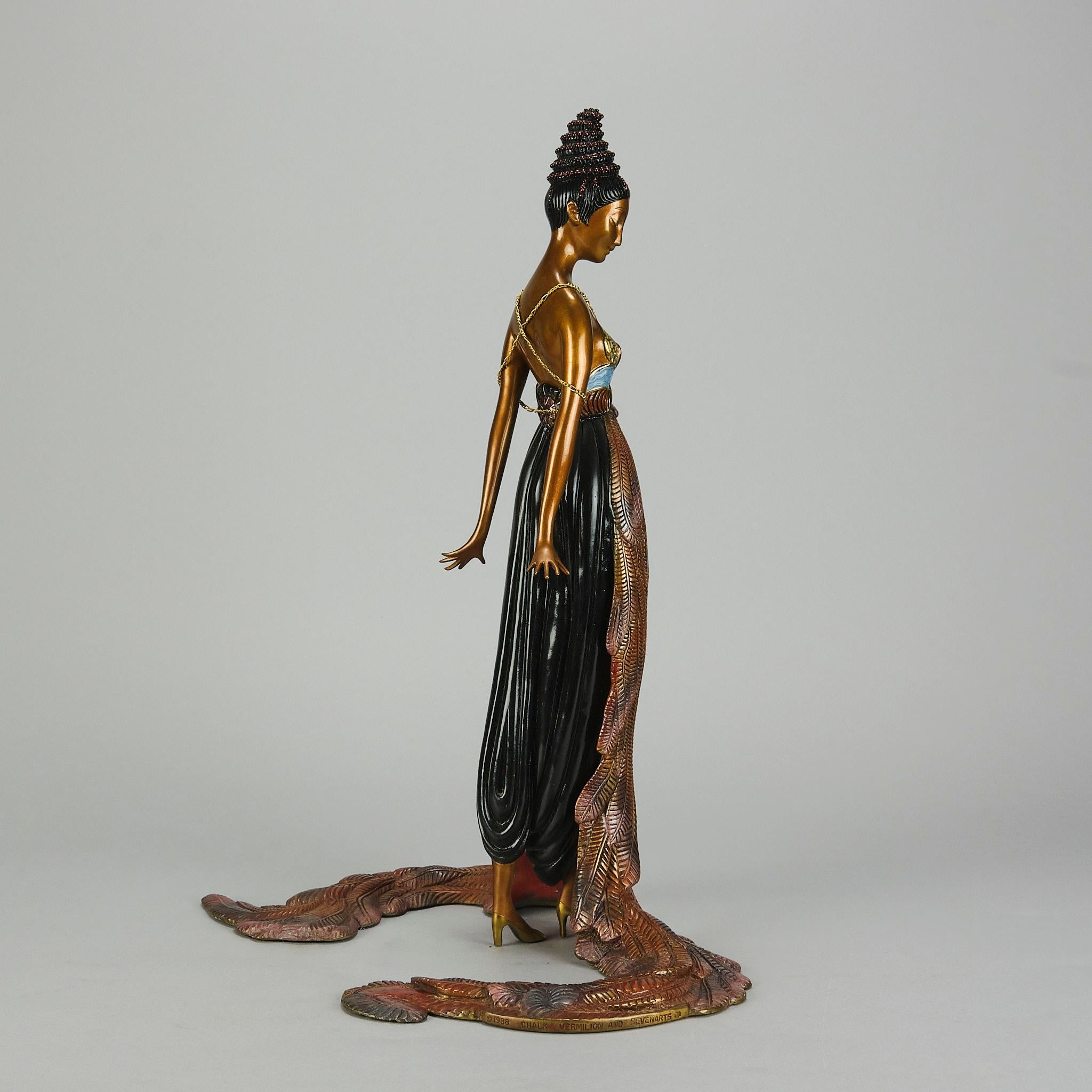 20th Century Art Deco Cold-Painted Bronze entitled 