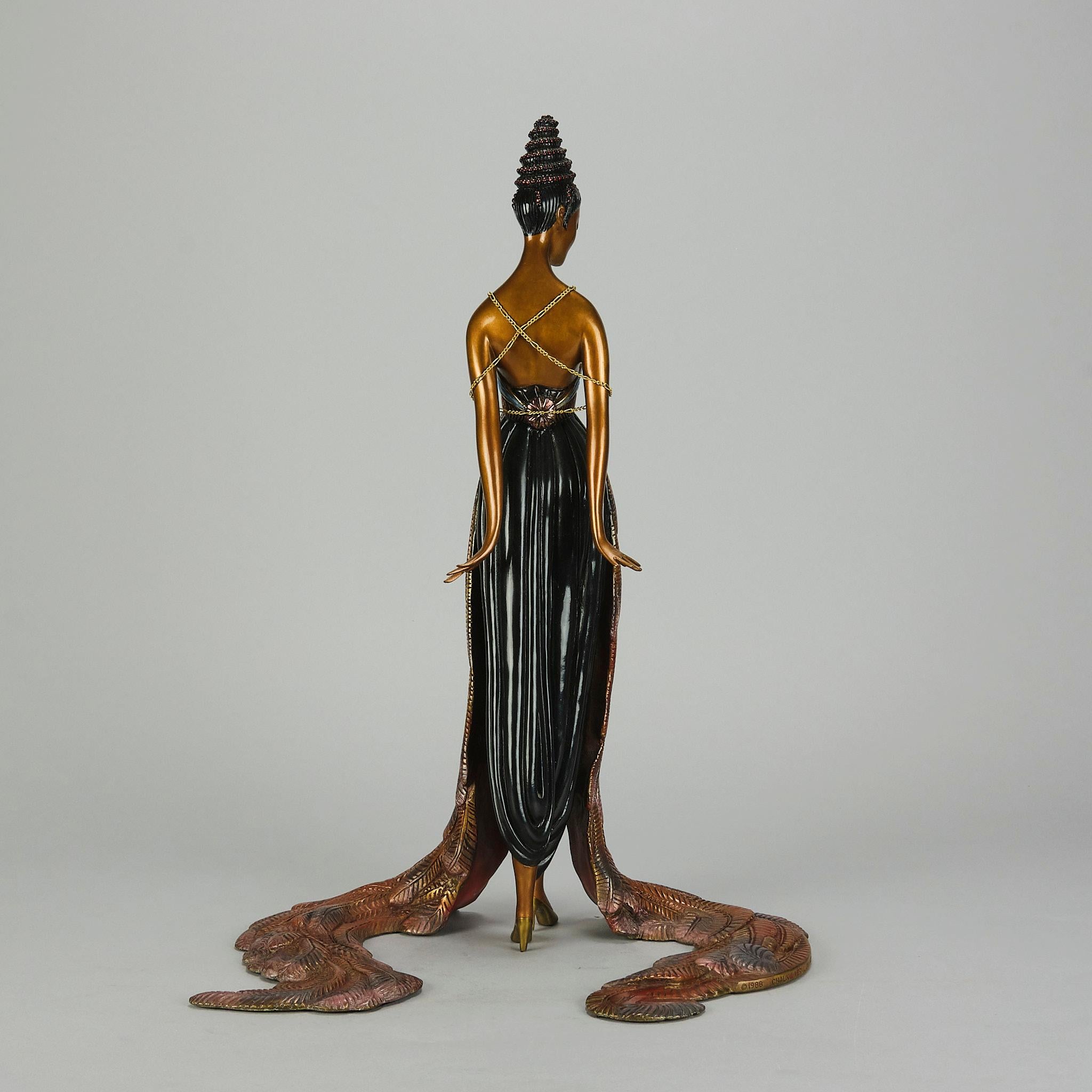 20th Century Art Deco Cold-Painted Bronze entitled 