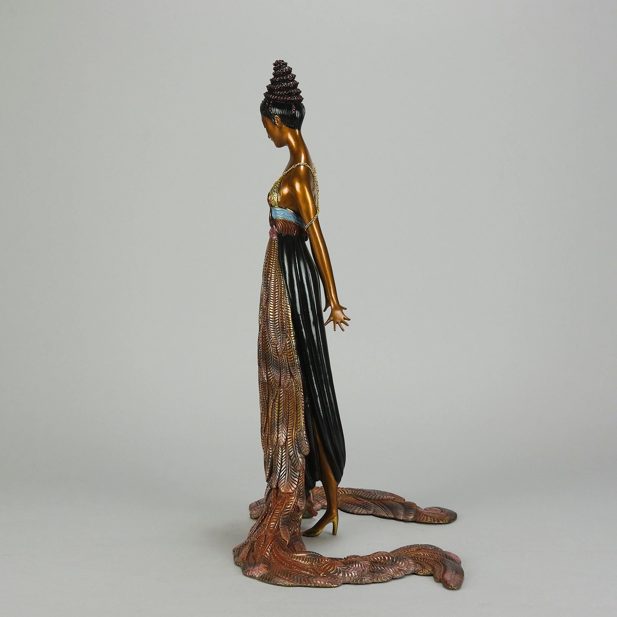 20th Century Art Deco Cold-Painted Bronze entitled 