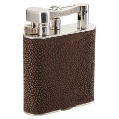 Vintage 20th Century Art Deco Dunhill Shagreen Covered Table Lighter England Circa 1930 