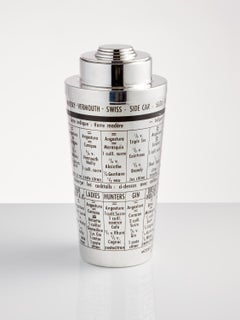 20th Century Art Deco Enamel The Barmaid Cocktail Shaker France Circa 1920