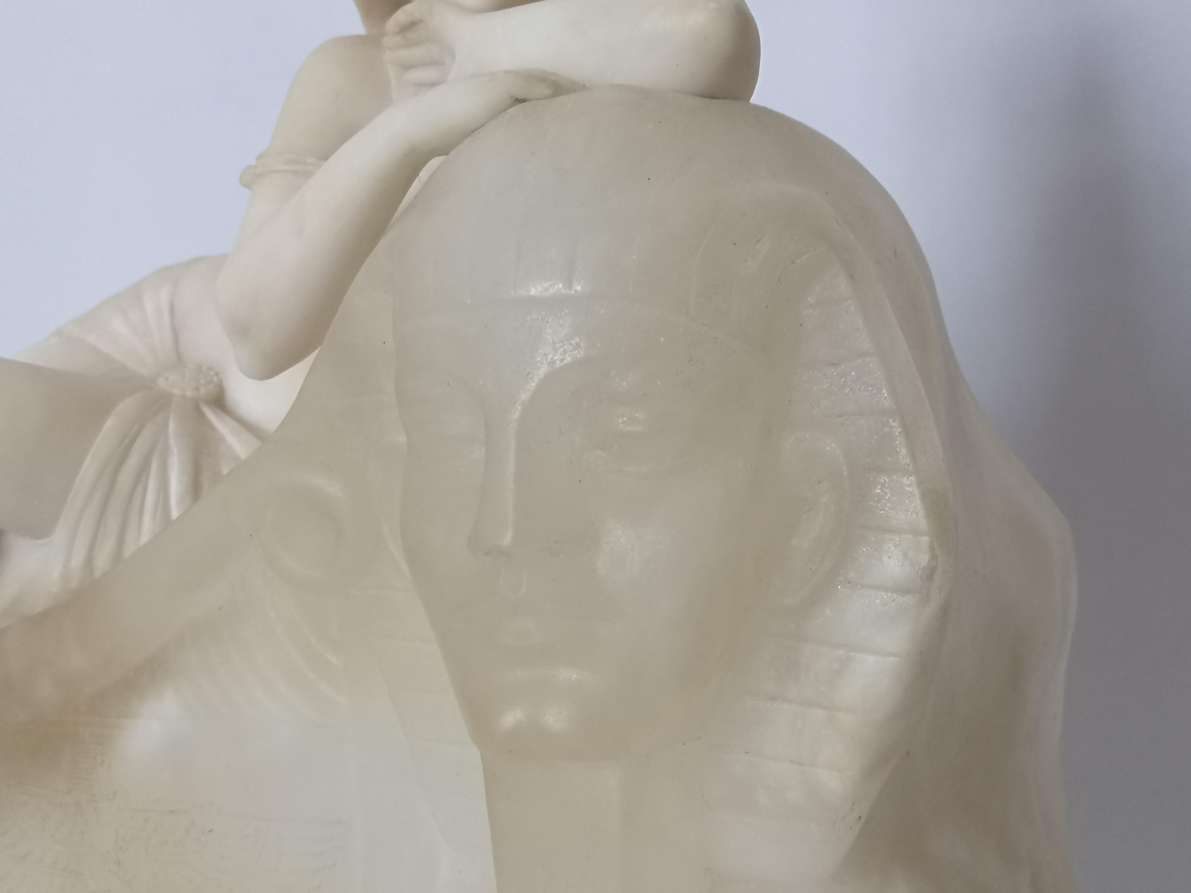 20th Century Art Deco Fantasy Sculpture / Lamp of a Lady on a Sphinx In Good Condition In London, GB