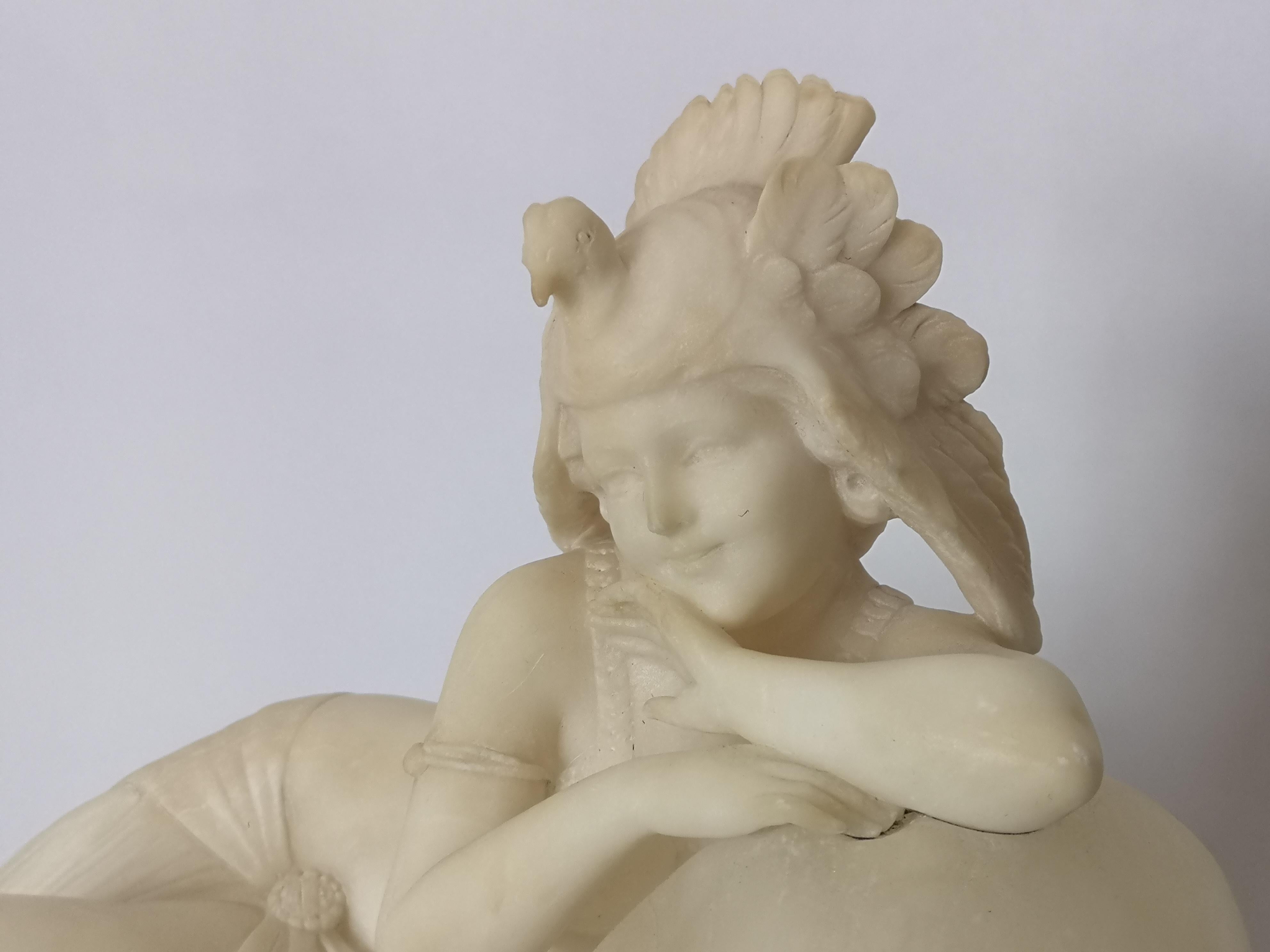 Early 20th Century 20th Century Art Deco Fantasy Sculpture / Lamp of a Lady on a Sphinx