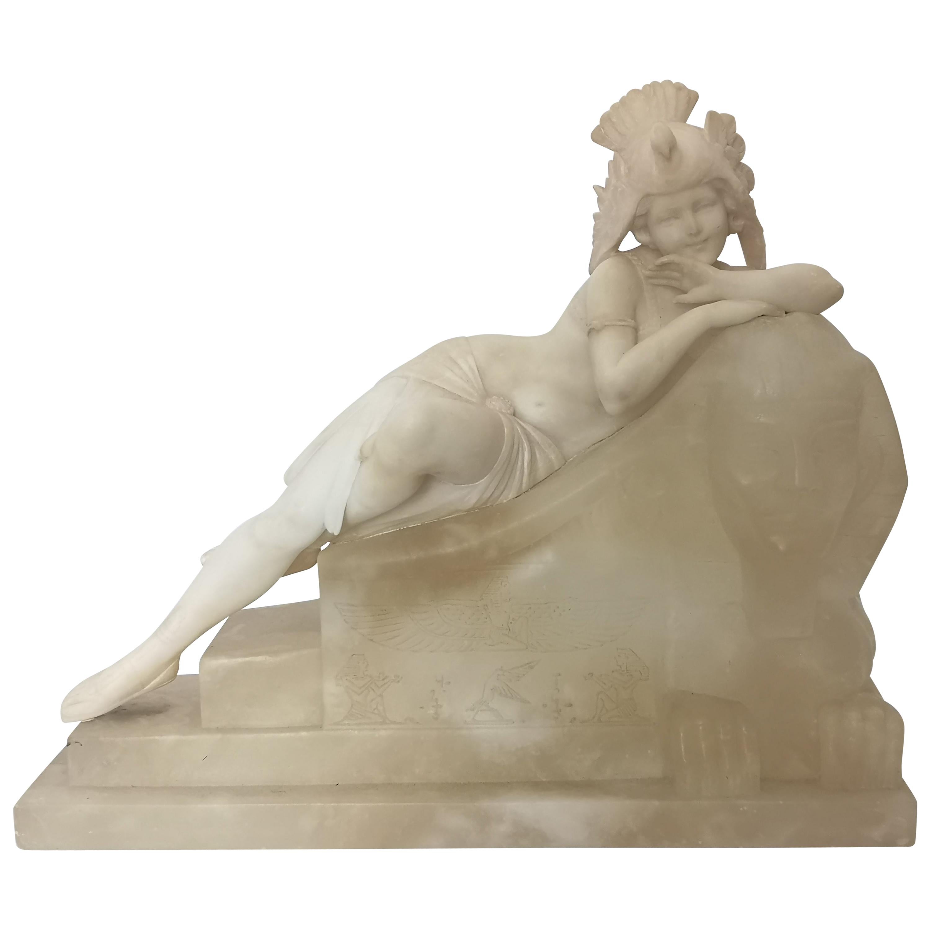 20th Century Art Deco Fantasy Sculpture / Lamp of a Lady on a Sphinx