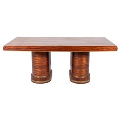 20th Century Art Deco Flamed Mohagany Desk