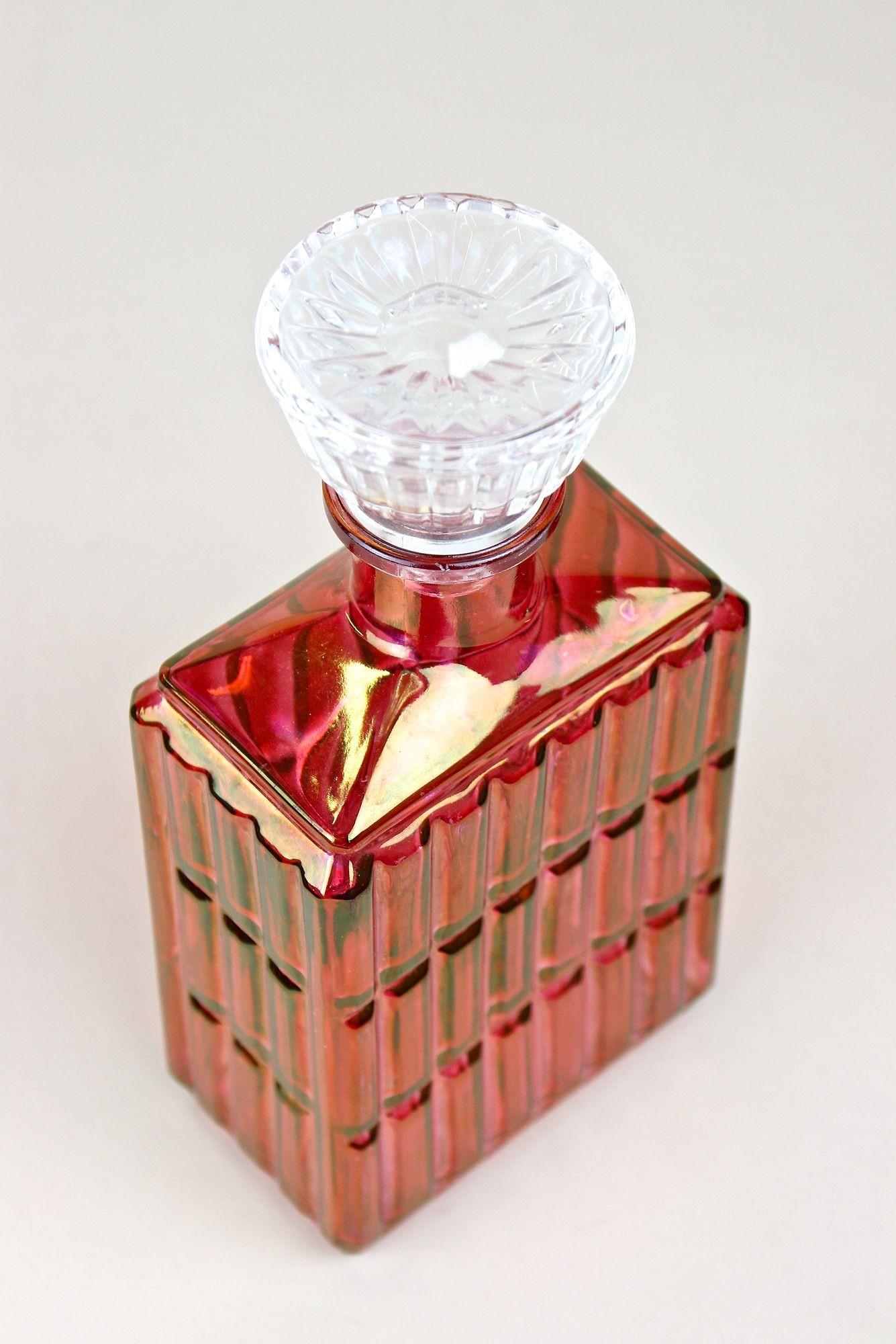 20th Century Art Deco Glass Decanter or Liquor Bottle, Austria ca. 1930 For Sale 8