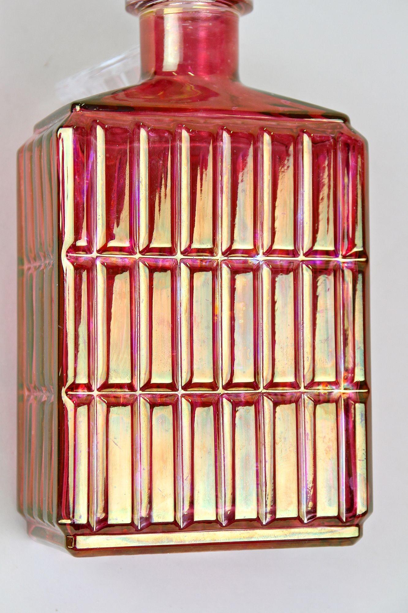Carafe à liqueur ou flacon de verre Art Déco du 20ème siècle, Autriche, vers 1930 en vente 10