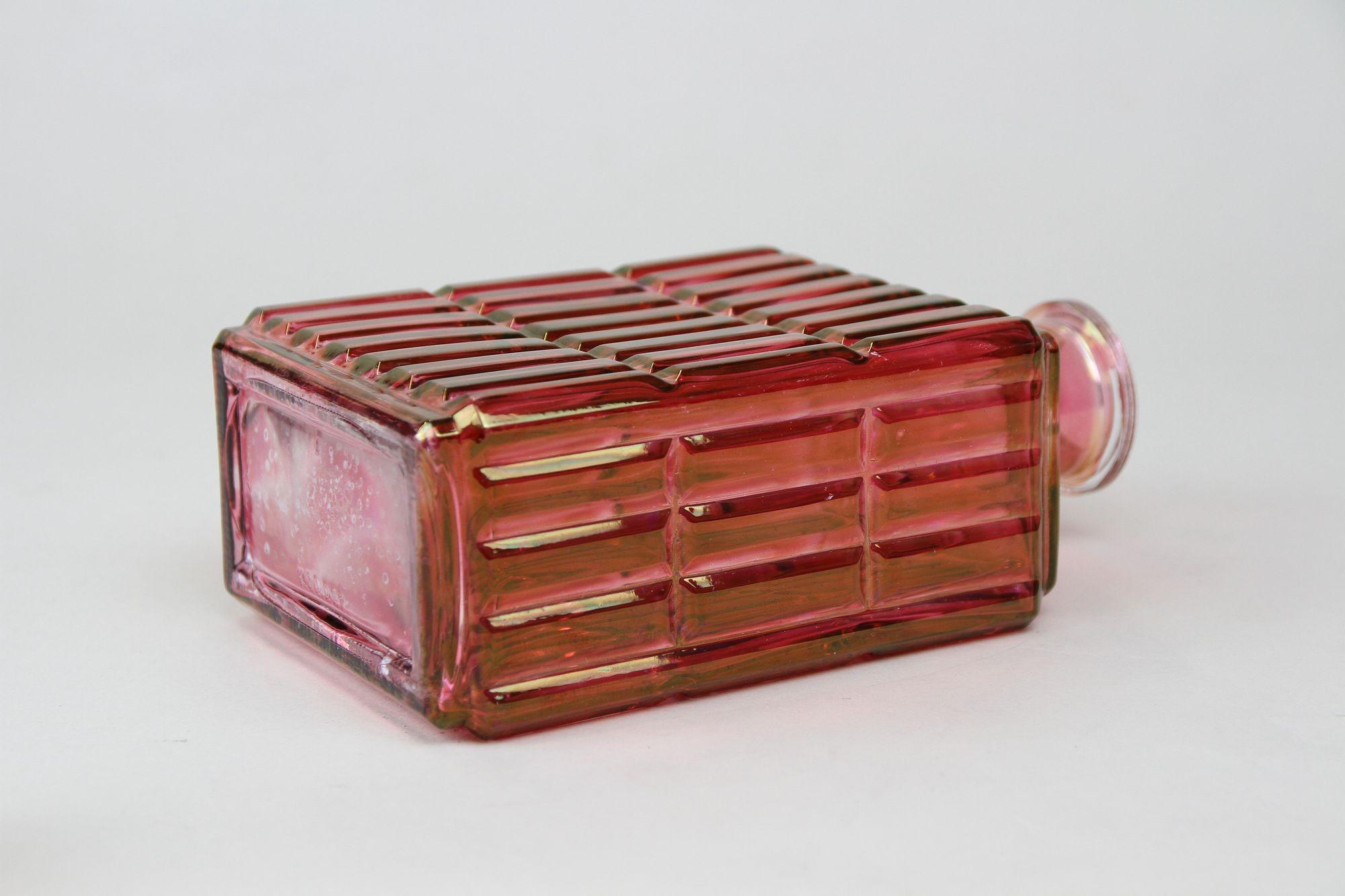 Carafe à liqueur ou flacon de verre Art Déco du 20ème siècle, Autriche, vers 1930 en vente 11
