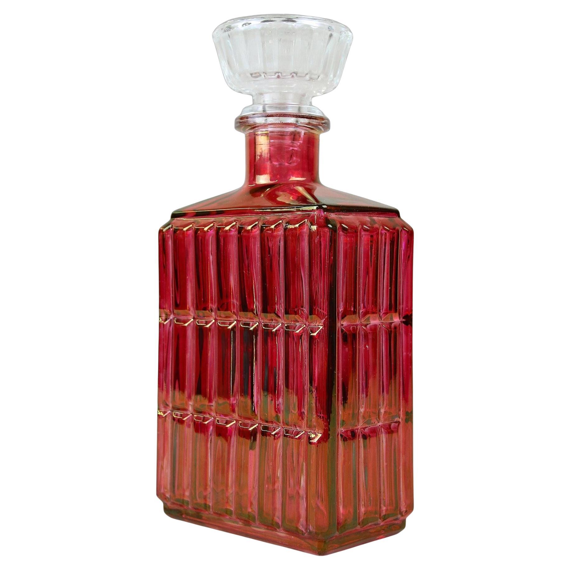 Decanter o bottiglia per liquori in vetro Art Deco del XX secolo, Austria 1930 ca.