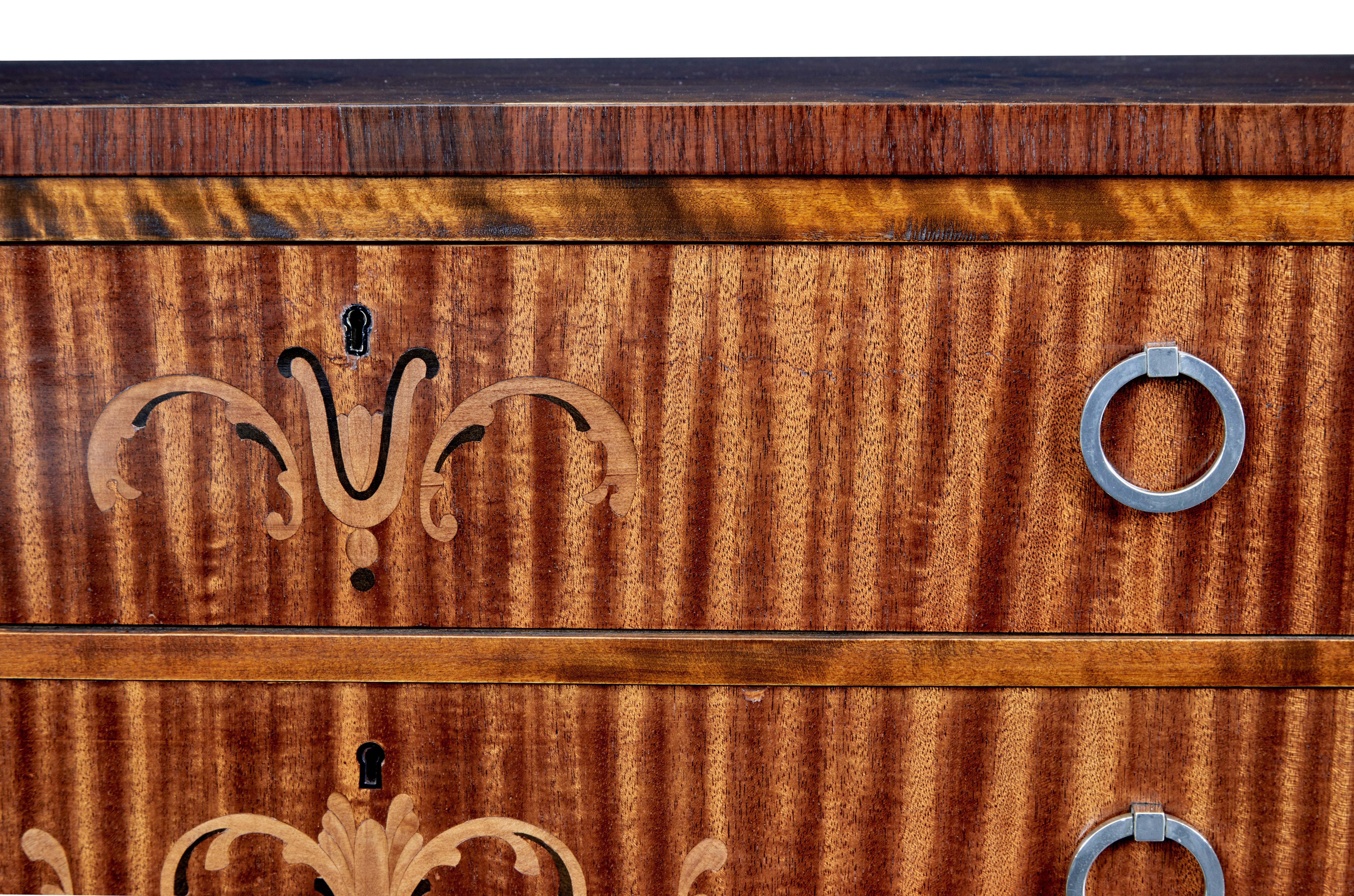 20th Century 20th century art deco inlaid chest of drawers For Sale