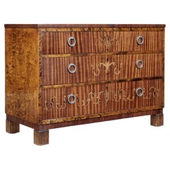 Retro 20th century art deco inlaid chest of drawers