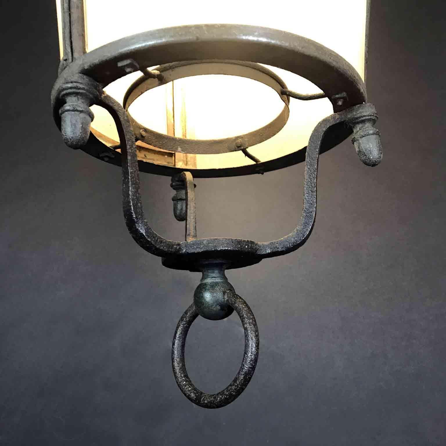 20th Century Art Deco Italian Lantern with Frosted Glass  1