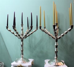 20th Century Art Deco Italian Silver Candelabras Pair by Carlo Trebbi, 1930s