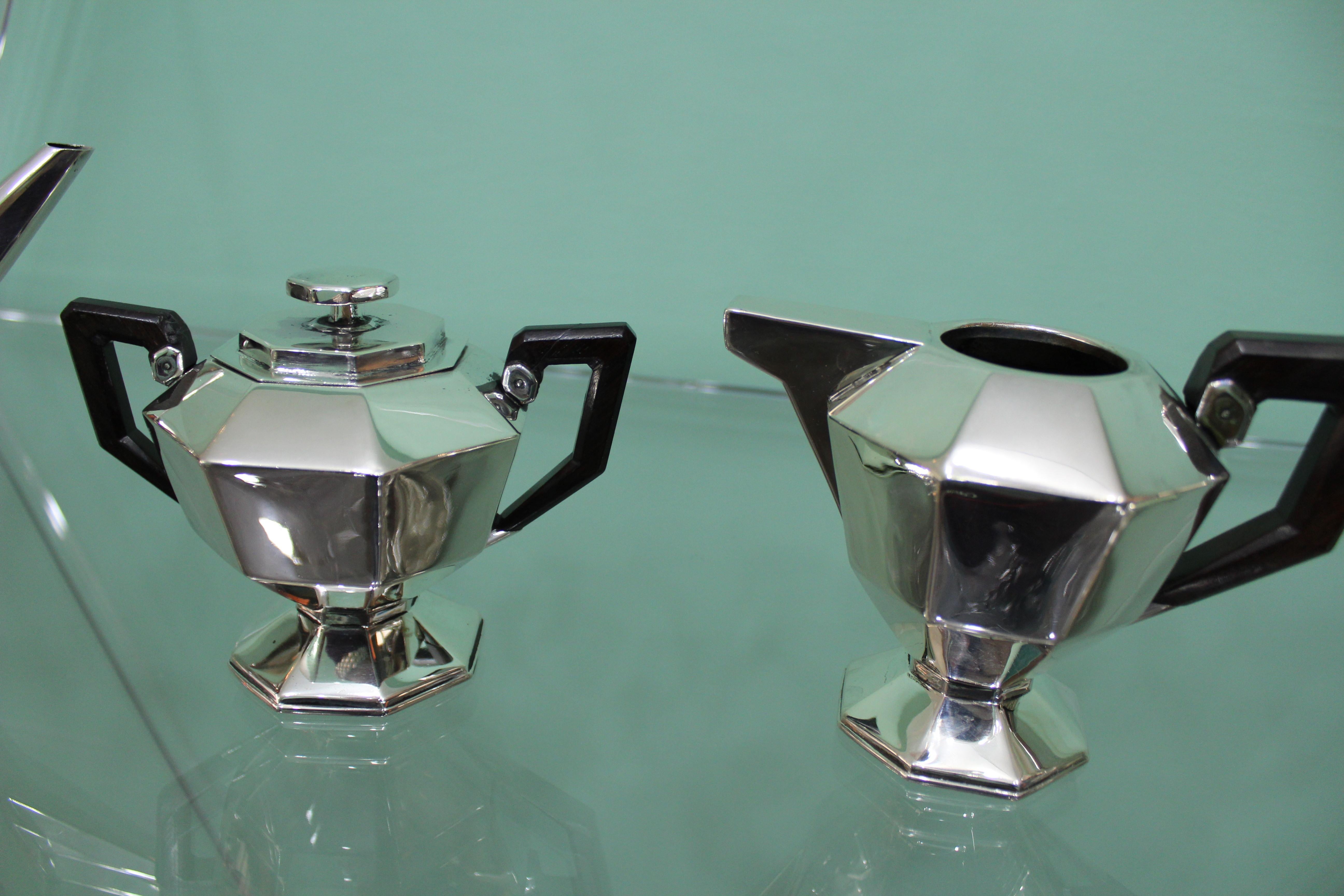 20th Century Art Deco Italian Silver Tea Set, 1920s 6