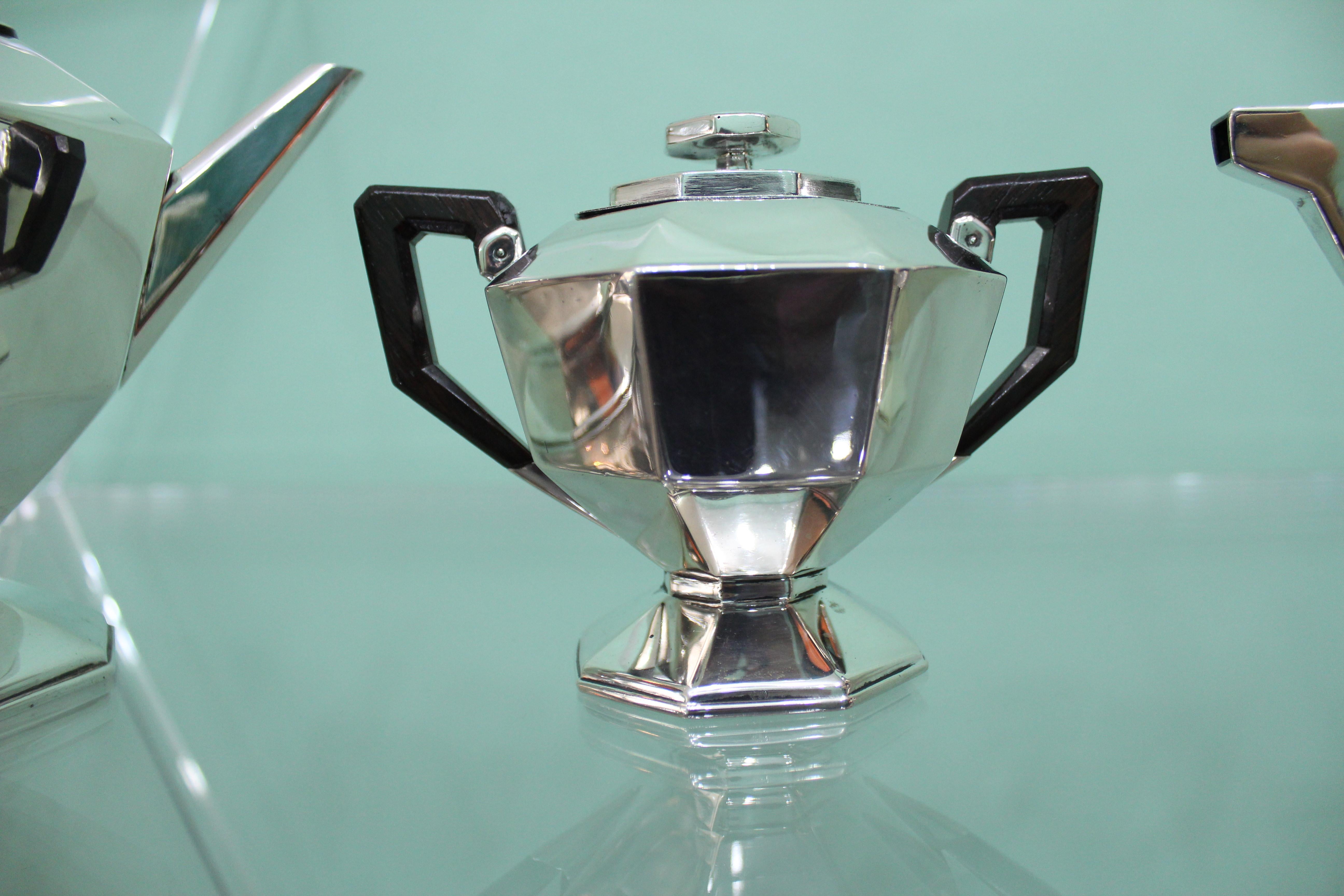 20th Century Art Deco Italian Silver Tea Set, 1920s 1