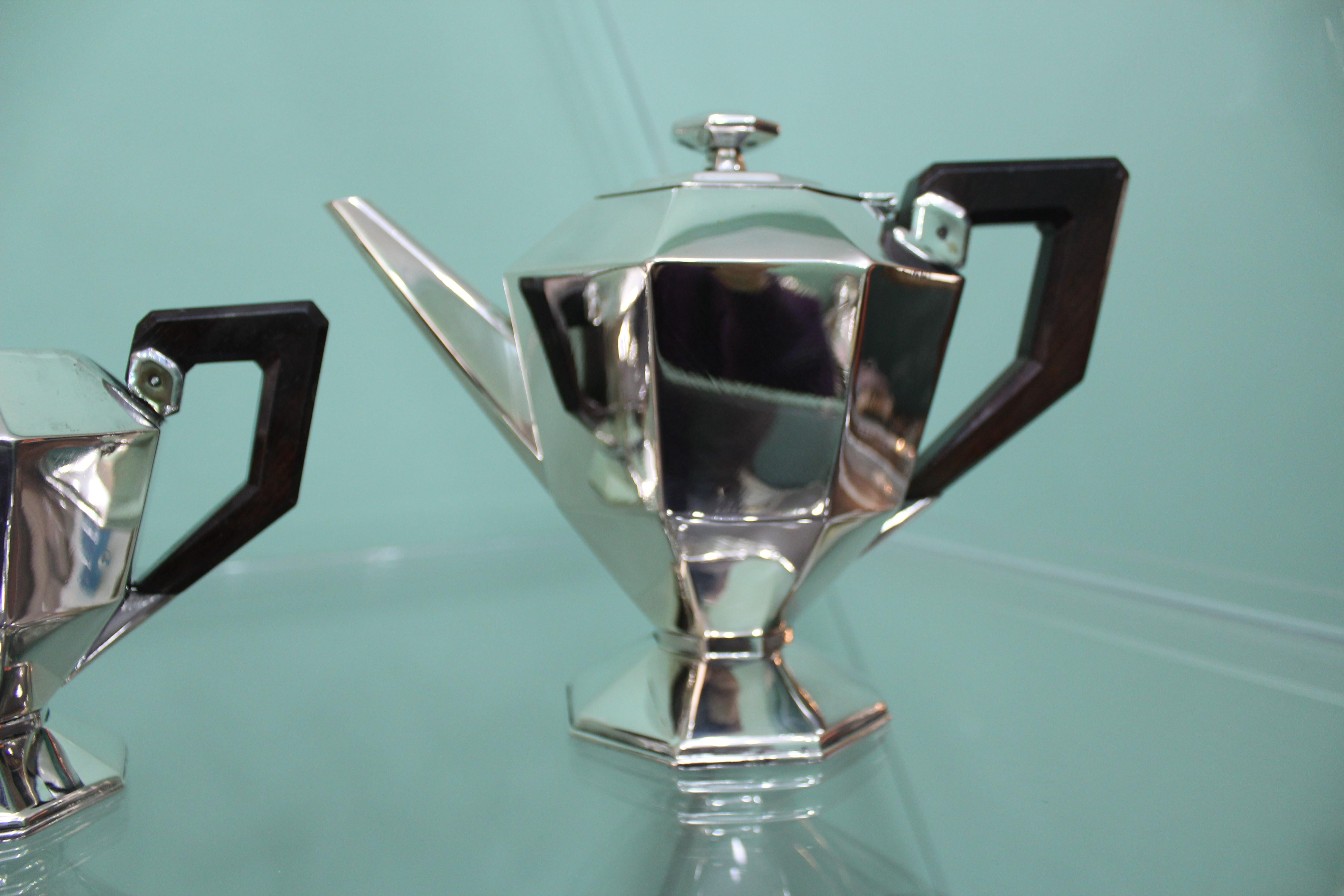 20th Century Art Deco Italian Silver Tea Set, 1920s 4