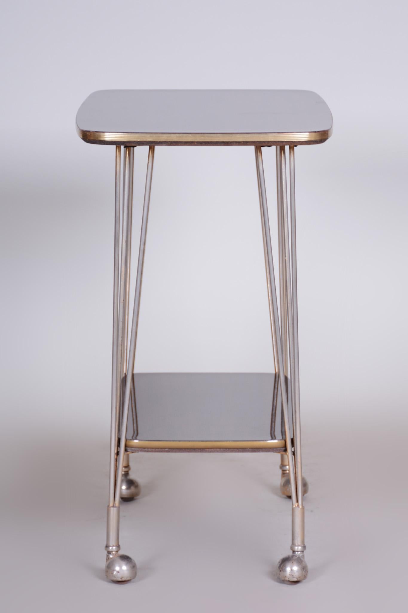 20th Century Art Deco Mahogany Trolley Table, Brass, Excellent Condition, 1950s For Sale 1