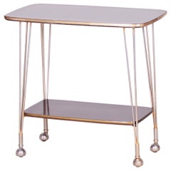 Tavolo trolley in mogano Art Deco del XX secolo, ottone, ottime condizioni, anni '50