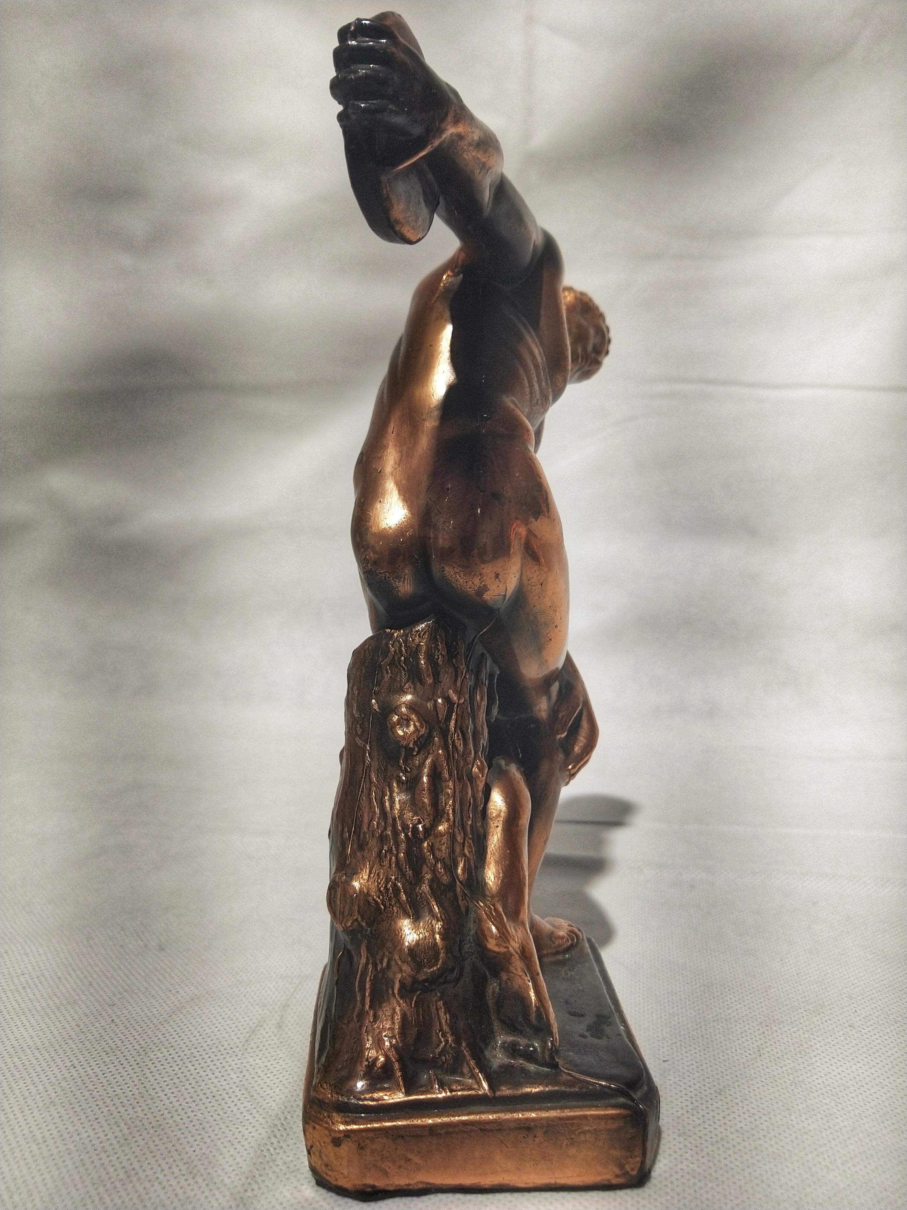 Greek 20th Century Art Deco Metame Sculpture Figure Bronze Discobolus For Sale