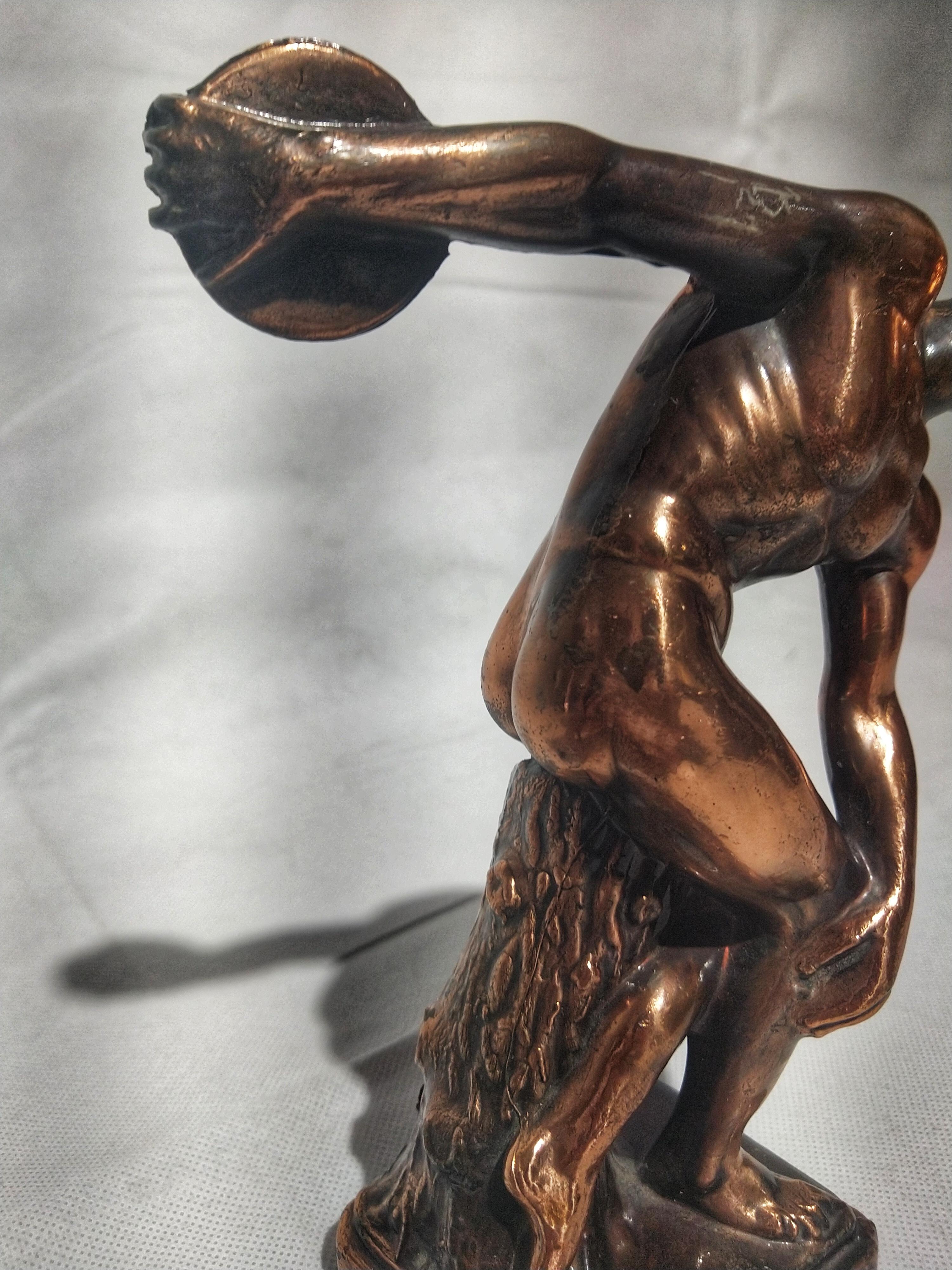 20th Century Art Deco Metame Sculpture Figure Bronze Discobolus For Sale 1