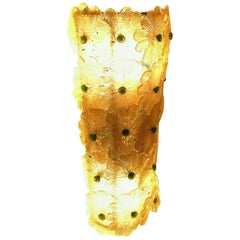 20th Century Art Deco Murano Glas with Gold Melts Two Flame Wall Sconce
