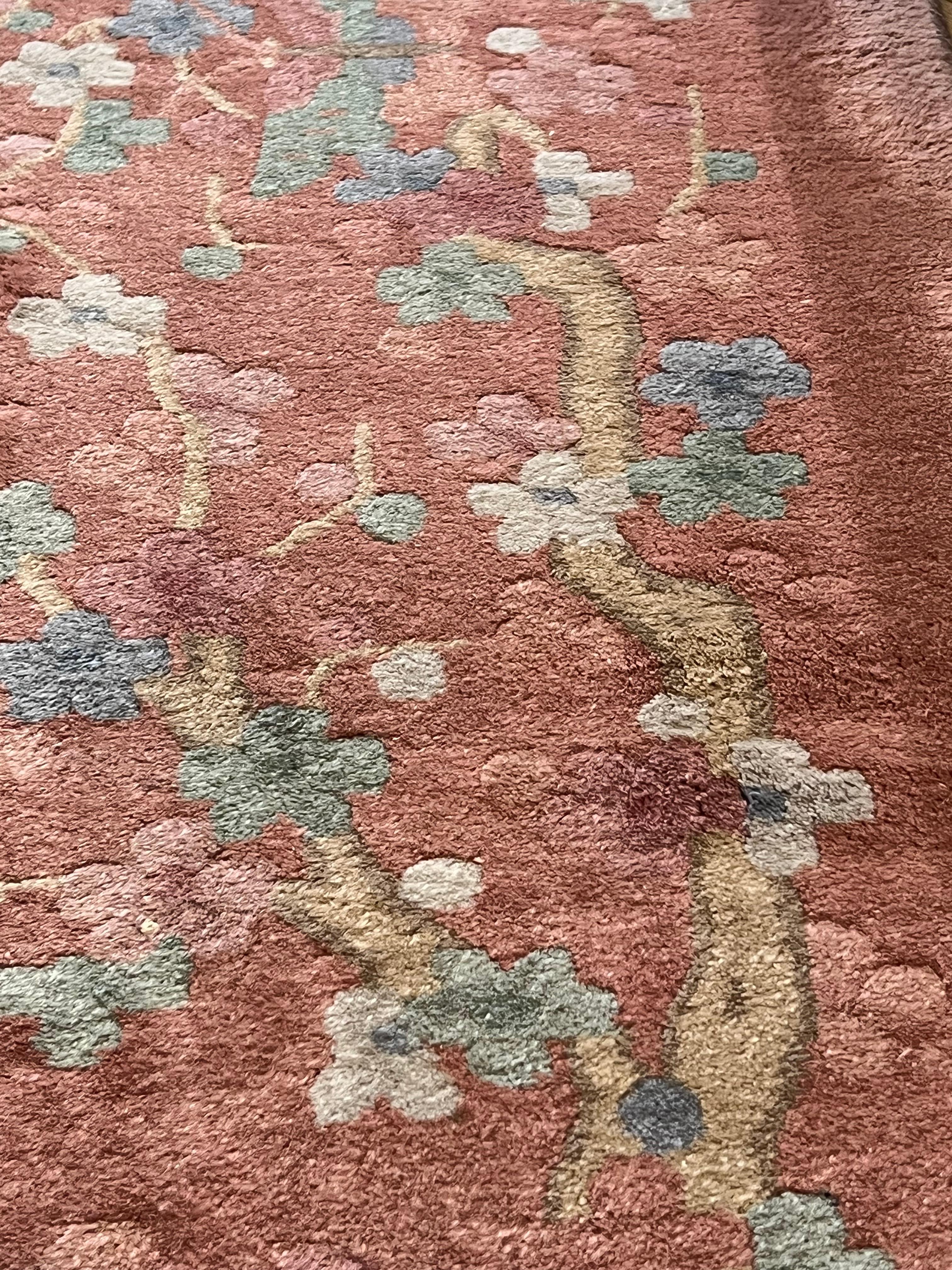 20th Century Art Deco Nickolson Rug Gold and Pink, ca 1930 For Sale 4
