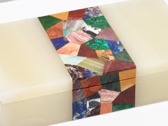 20th Century Art Deco Onyx and Specimen Stone Box by Henry Griffith & Co