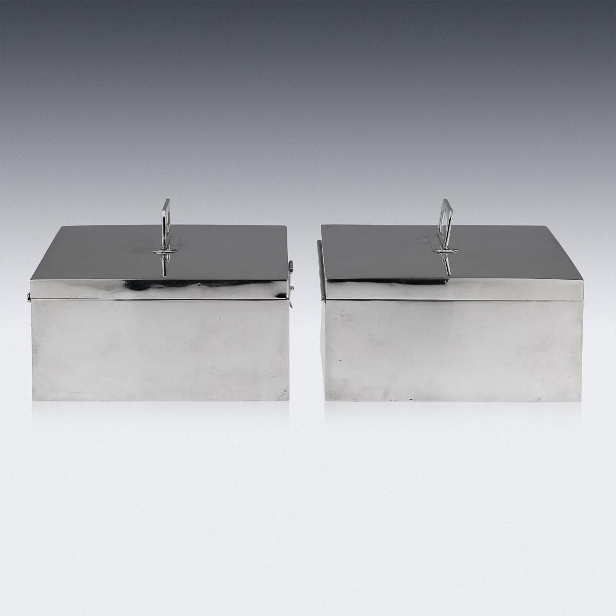 20th Century Art Deco Pair Of Solid Silver Cigar Boxes, Asprey & Co, c.1936 For Sale 2