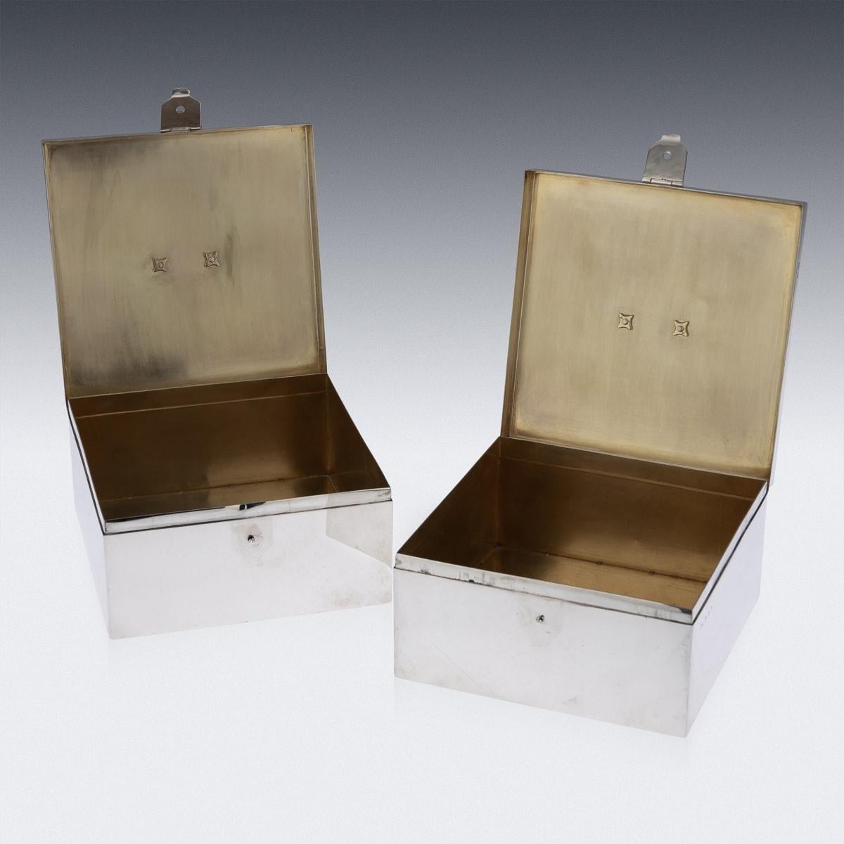 20th Century Art Deco Pair Of Solid Silver Cigar Boxes, Asprey & Co, c.1936 For Sale 5