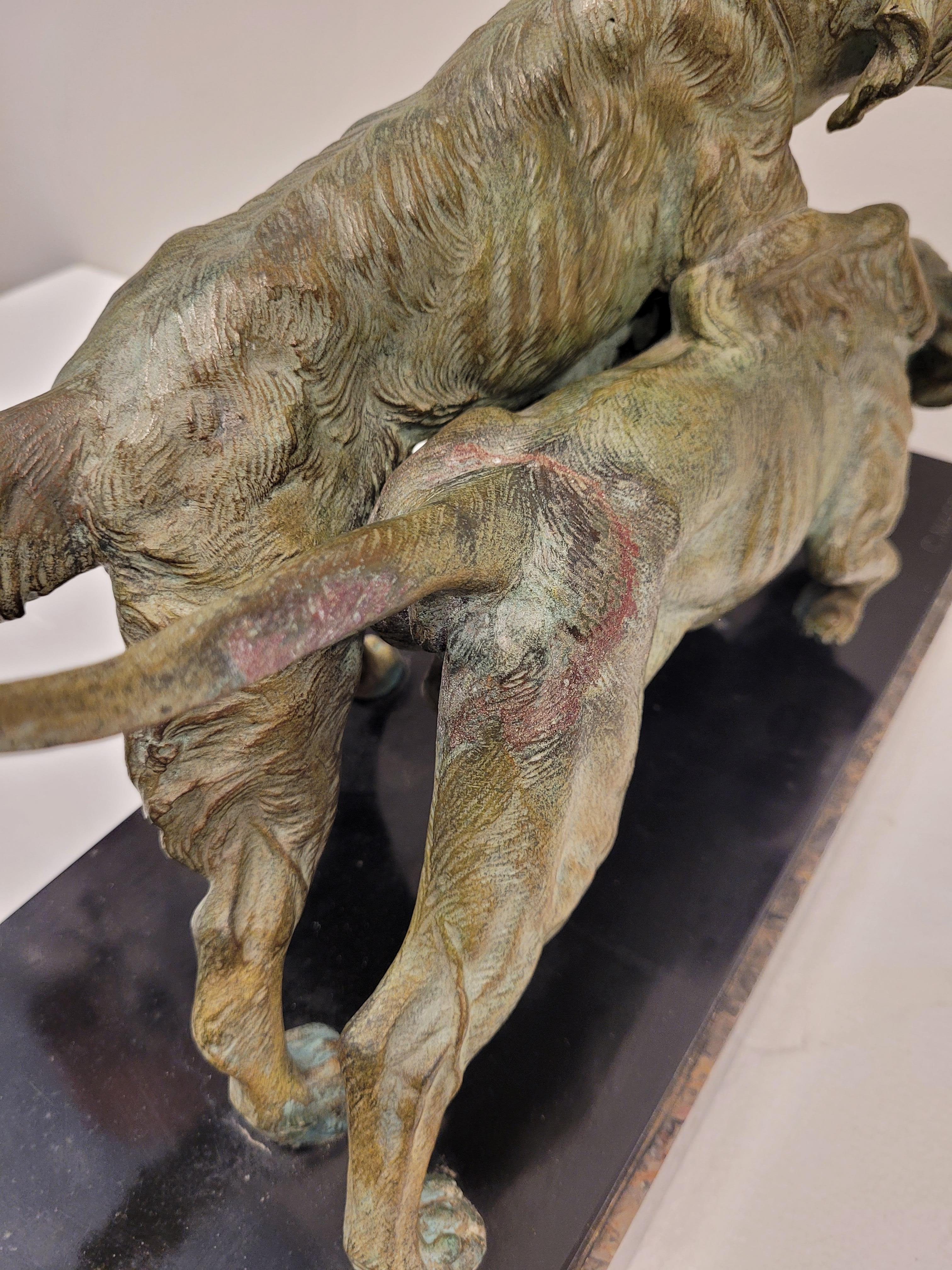 Bronze „Hunting Dogs“ von Clovis Masson, Art déco-Periode des 20. Jahrhunderts im Angebot 2