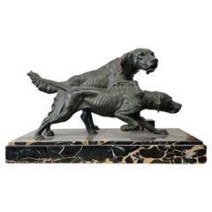 Vintage 20th Century Art Deco Period Bronze "Hunting Dogs" by Clovis Masso