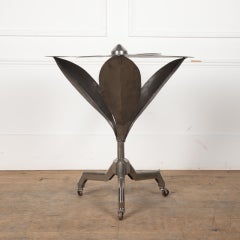 20th Century Art Deco Polished Steel Flower Table