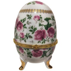 20th Century Art Deco Porcelain and Gilt Bronze Egg