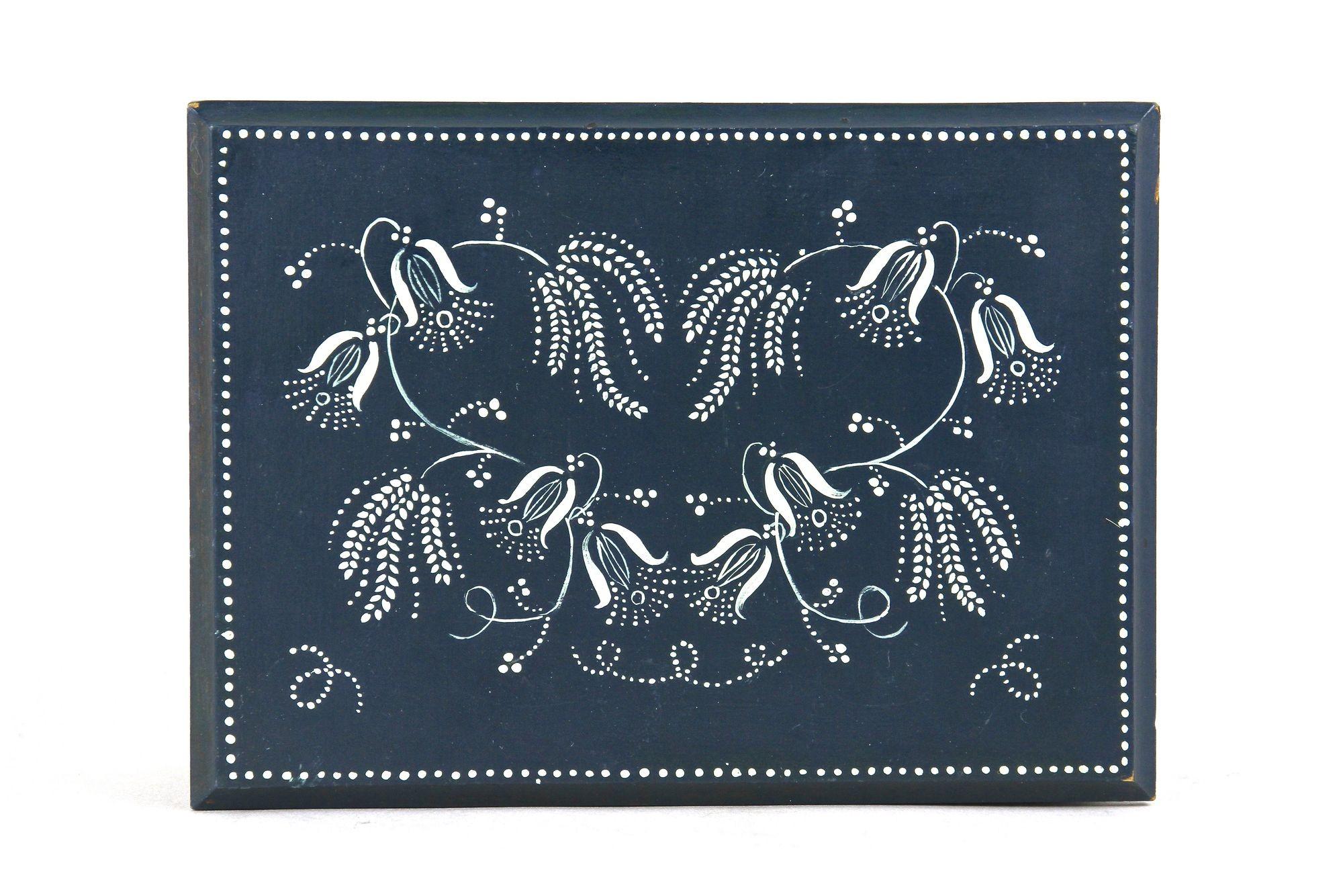 Joyero Art Decó del siglo XX, azul prusiano, pintado a mano, Austria ca. 1920 en venta 4