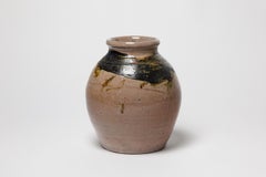 20th century art deco red and black ceramic vase by Alexandre Foucher La Borne