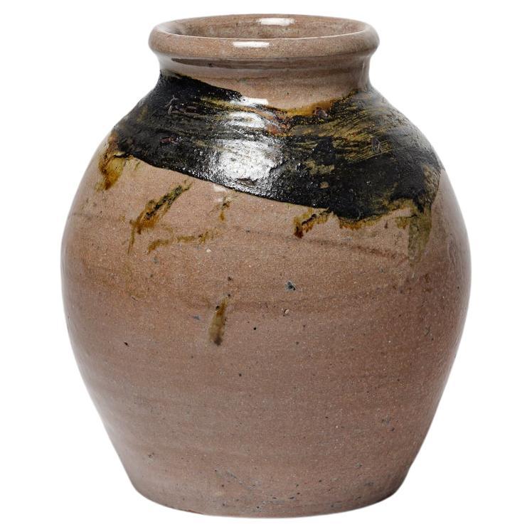 20th century art deco red and black ceramic vase by Alexandre Foucher La Borne