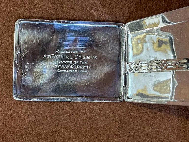 20th Century Art Deco Revival Sterling Silver Cigarette Case For Sale 3