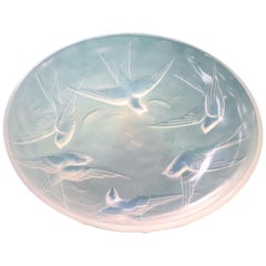 20th Century Art Deco Sabino Glass French Plate in Transparent Color with Birds
