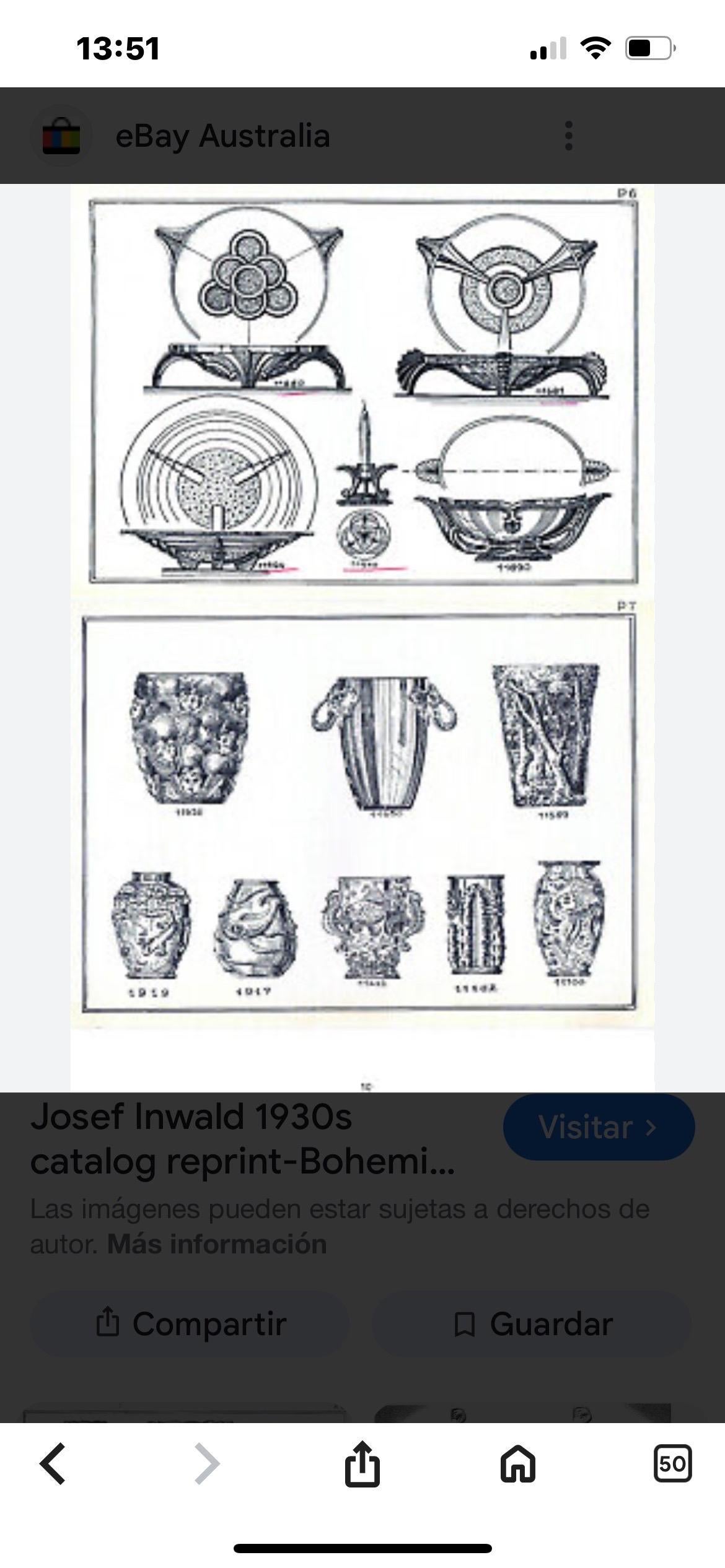 Vaso di vetro scultoreo Art Déco del XX secolo di Josef Inwald in vendita 9