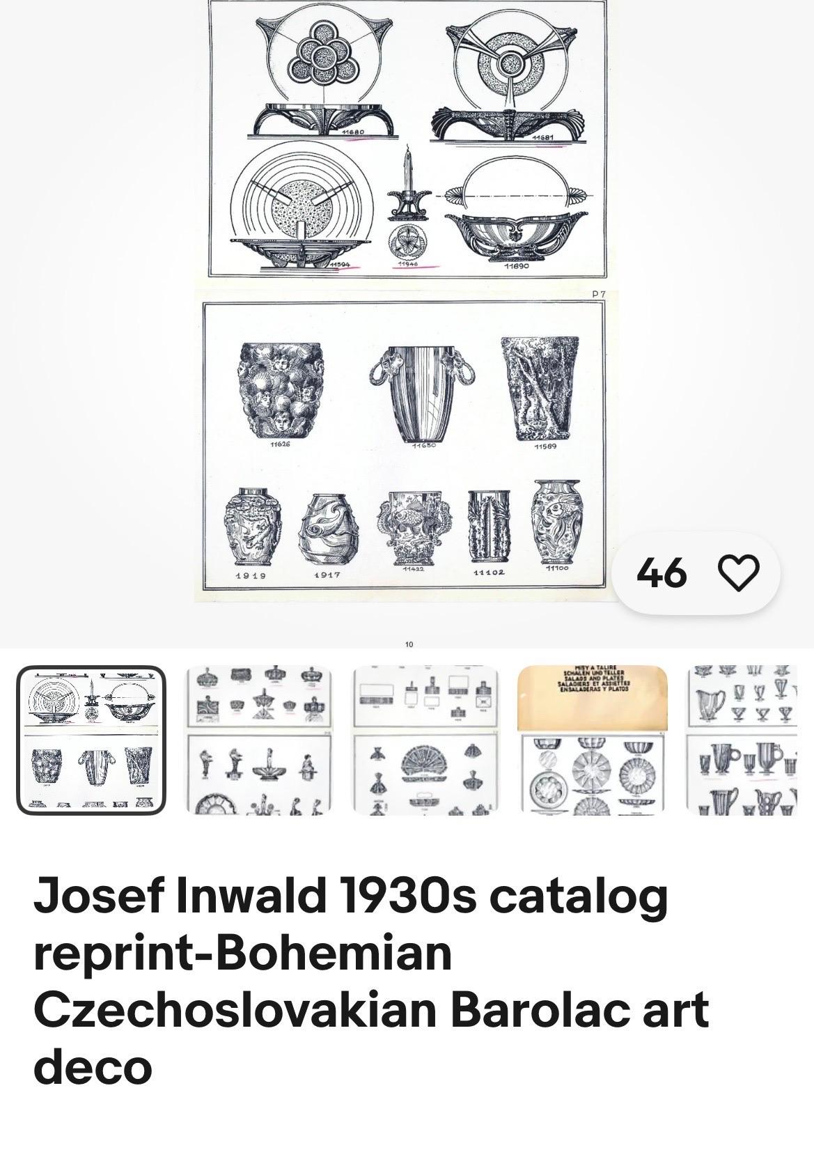 Vaso di vetro scultoreo Art Déco del XX secolo di Josef Inwald in vendita 10