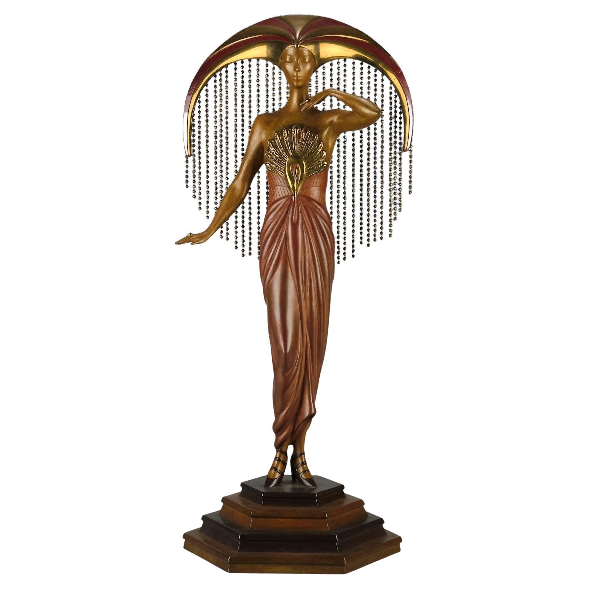 Five Images Art Deco Bronze Sculpture "Jalousie" by Erte Romain de