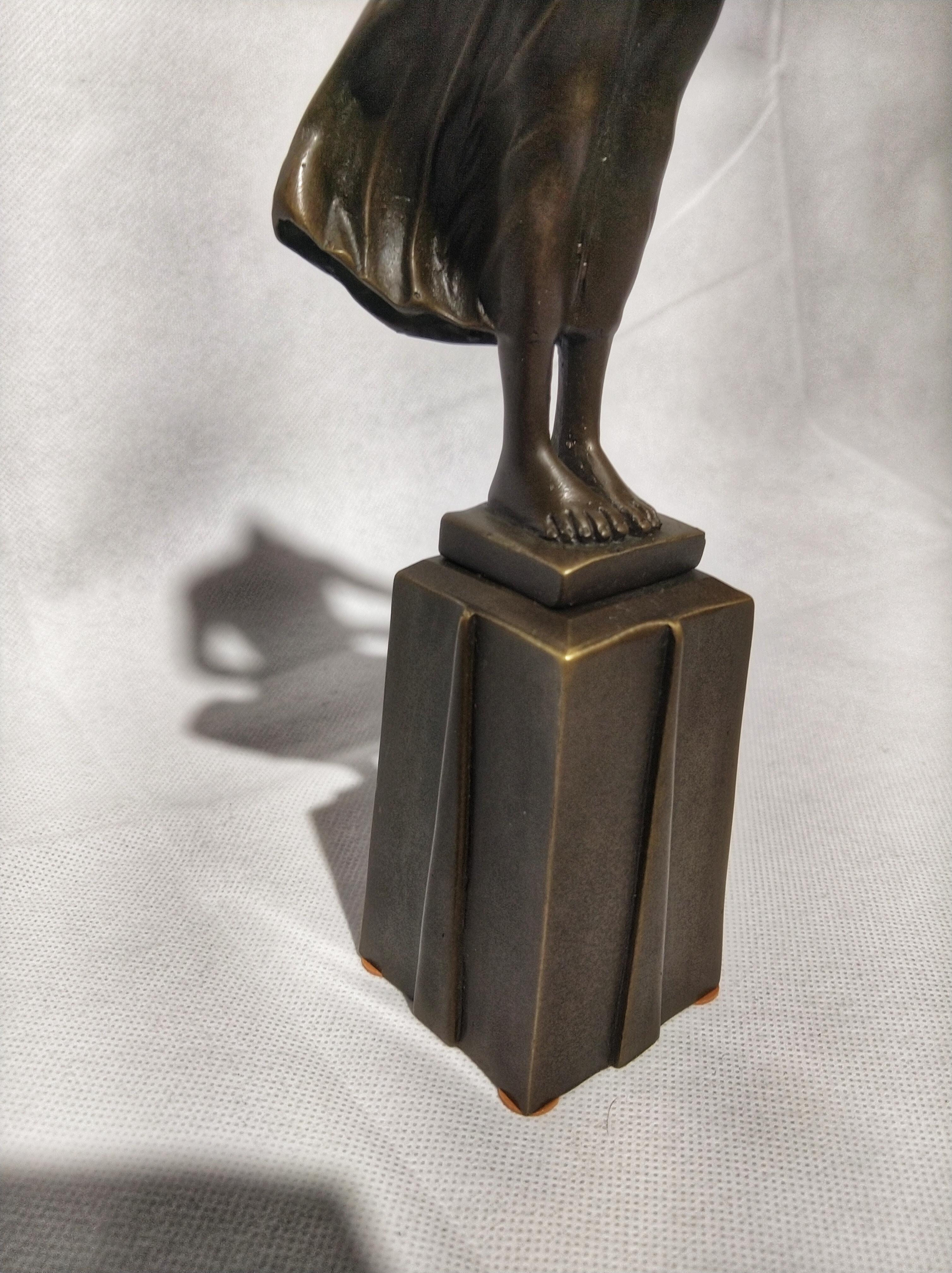 Greco Roman 20th Century Art Deco Sculpture Figure Bronze Nymph Daphne By Milo For Sale