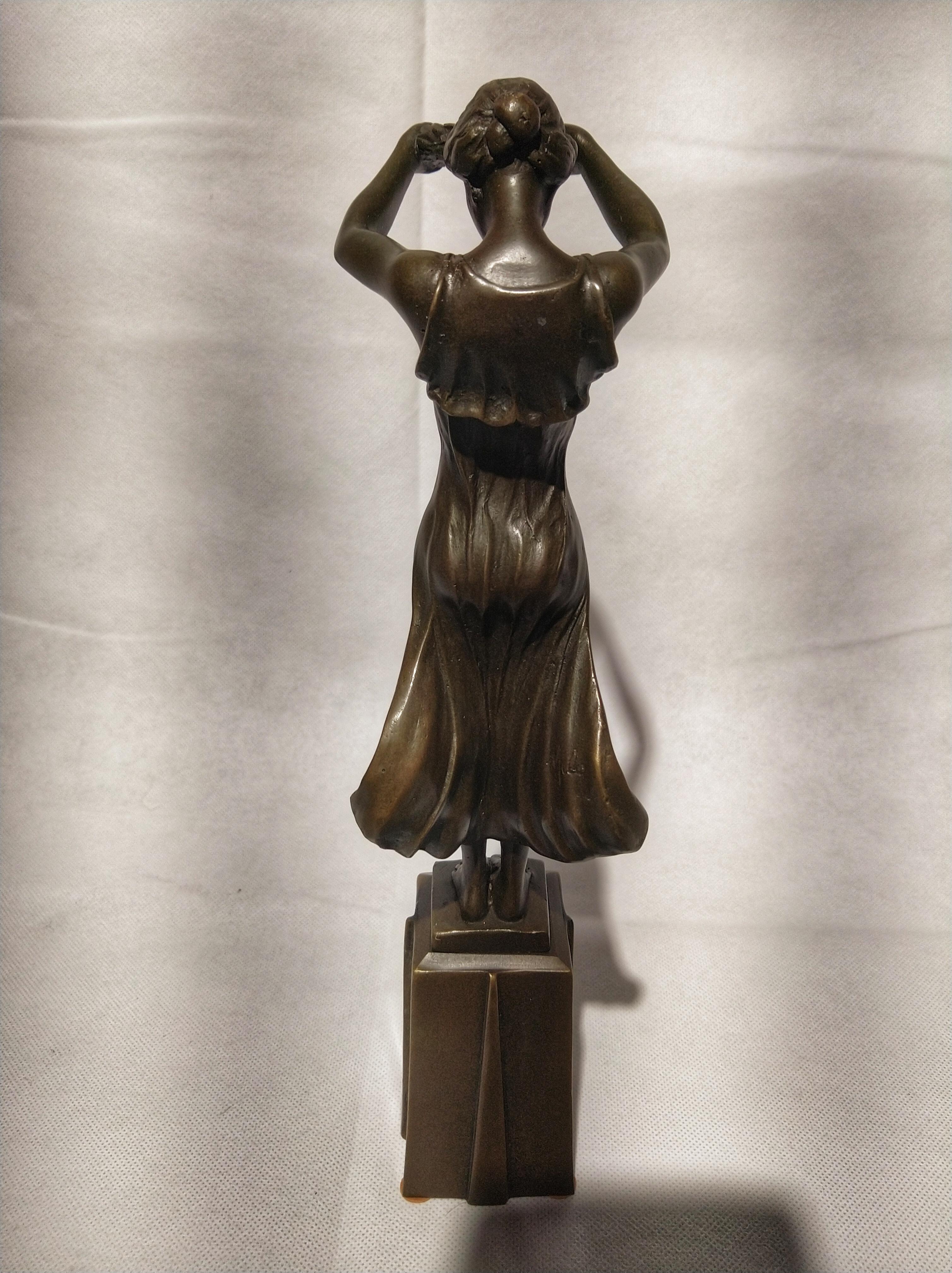 Portuguese 20th Century Art Deco Sculpture Figure Bronze Nymph Daphne By Milo For Sale