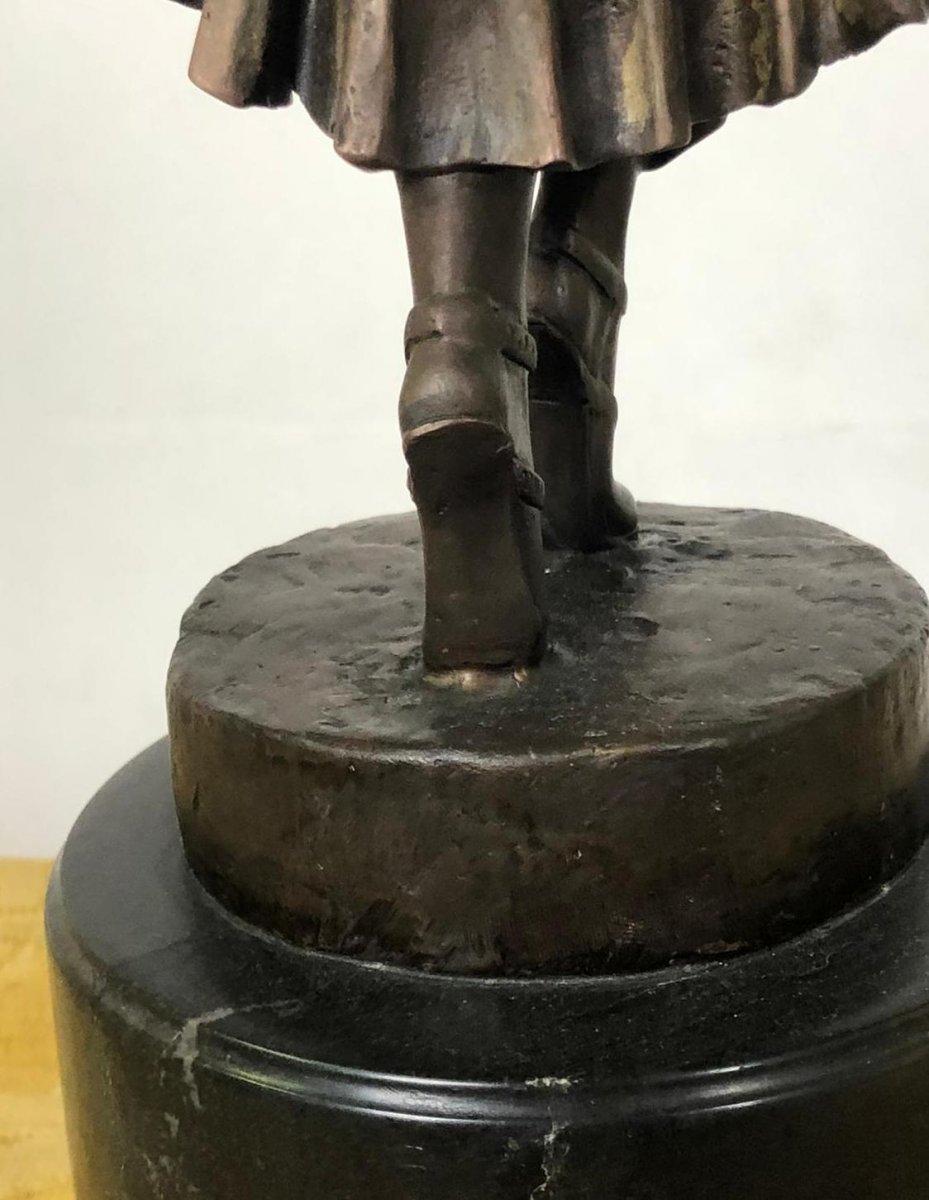 Forgiato Scultura Art Deco del XX secolo raffigurante una ballerina in vendita