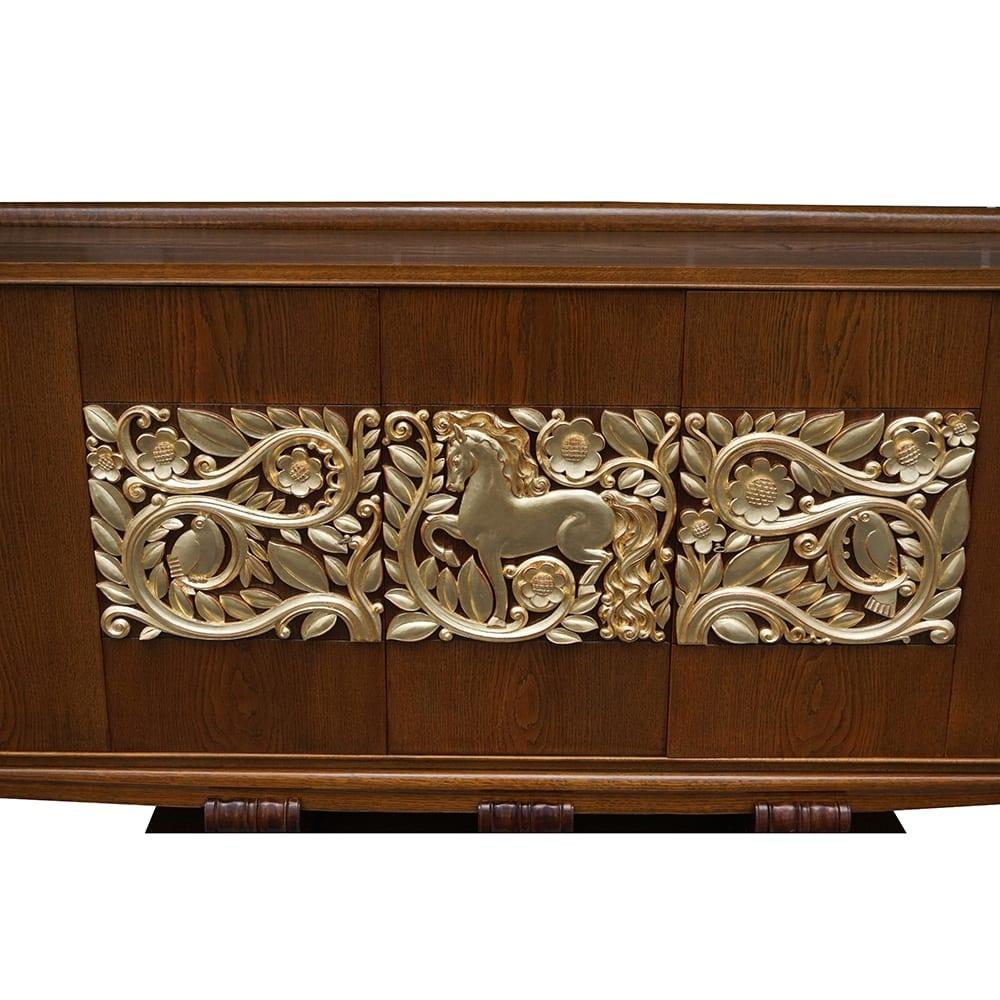 20th Century French Art Deco Sideboard, Oakwood Credenza by Christian Krass In Good Condition In West Palm Beach, FL